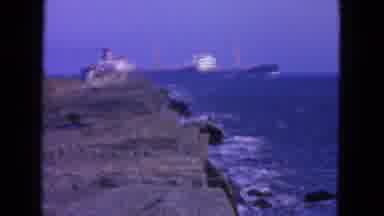 San Francisco California (1963): A Large Ship Is Moving Through The Sea With Rocky