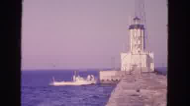 San Francisco California (1963): Coast Guard On A Boat Sailing Out To Lighthouse