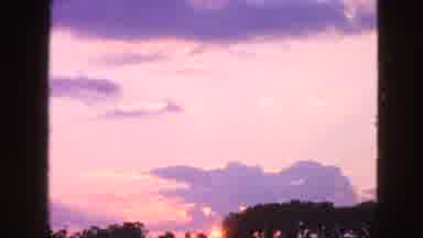 Walworth Wisconsin USA (1963): Shaky View Of The Sunset And Sky With Trees In The