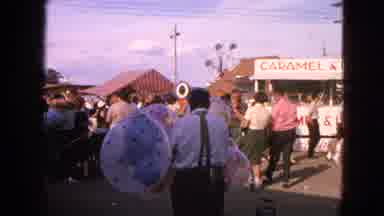 Walworth Wisconsin USA (1963): Man With Balloons At A State Fair In A Park