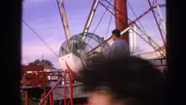 Walworth Wisconsin USA (1963): A Couple Getting Off The Ferris Wheel And Kids On