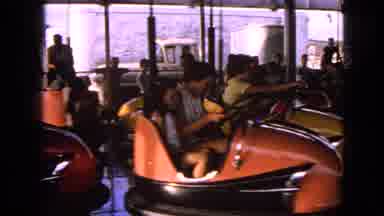 Walworth Wisconsin USA (1963): People Riding On Dodgems Amusement Park Ride