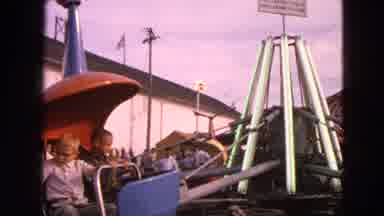 Walworth Wisconsin USA (1963): Kids And Adults At An Old Time Fair Or Carnival