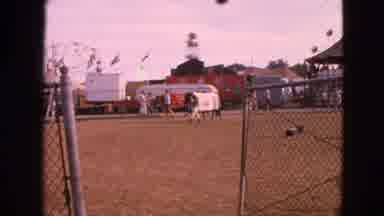 Walworth Wisconsin USA (1963): 2 Guys Horses Walking Through Fair