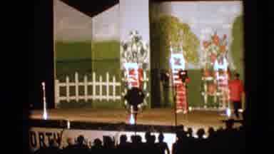 Walworth Wisconsin USA (1963): Stage Performers Doing A Ladder Trick In Front Of A