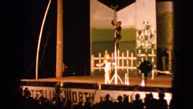 Walworth Wisconsin USA (1963): Man Climbs Pole In Circus Act During Live Show