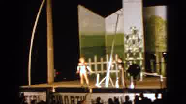 Walworth Wisconsin USA (1963): Acrobat Female Male Climbing Balancing Pole Stage