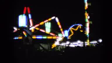 Walworth Wisconsin USA (1963): Blurry Lights Of A Nighttime Carnival With Spinning