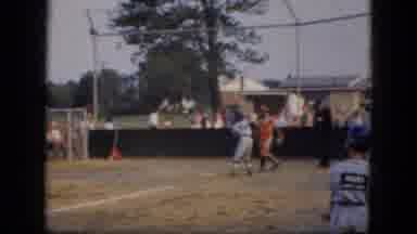 Albany New York (1964): Baseball Game In A Yard And The Boy Hits The Ball With His