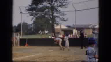 Albany New York (1964): Boy Wearing Red Hat Throws Baseball At Game On A Sunny Day