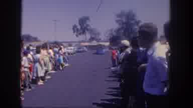 Disneyland California (1962): Train Spectators Men Women Children Parade Sunny