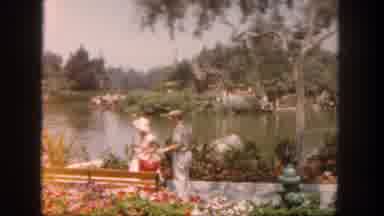 Disneyland California (1962): A View Of A Lake On An Island With Palm Trees And