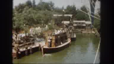 Disneyland California (1962): Boat Out On The Water Floating Past Other Boats