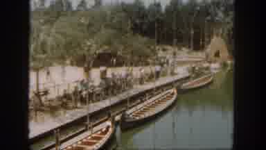 Disneyland California (1962): Tourist Attraction With Canoes On Waterway And Two