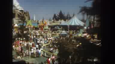 Disneyland California (1962): View From A Ride At A Crowded Amusement Park With