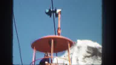 Disneyland California (1962): Woman Riding In Orange Skyride Bucket At Amusement