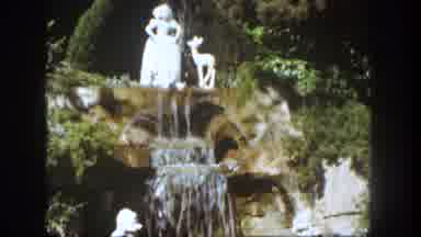 Disneyland California (1962): White Statues Placed Under And Around A Waterfall