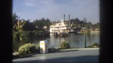 Disneyland California (1962): Mother And Children Watch The Two Different Boats Go