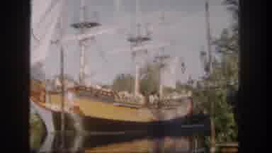 Disneyland California (1962): One Big Ship Is Moving Slowly In The Water And Some