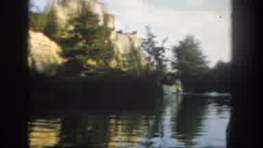 Disneyland California (1962): View Of Rocky Landscape From A Canoe Full Of People