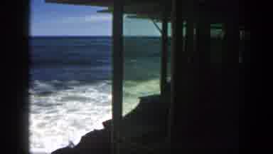 San Diego California (1962): Home Movie Panning Across Ocean Waves Crash Onto