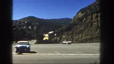San Diego California (1962): Cars Driving And Traffic In The Mountains Along The