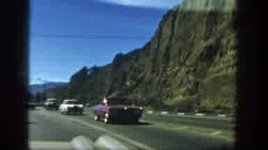 San Diego California (1962): The Cars Were Going On The Road Near The Mountain