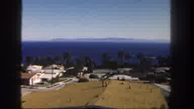 San Diego California (1962): View From Up High Of The Ocean And A Small City With