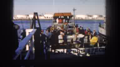 San Diego California (1962): Busy Boat Docking At The Bay Letting Fisherman Off