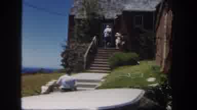 San Diego California (1962): Man Confidently Walks Up The Steps To The House Then