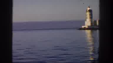 San Diego California (1962): Riding In A Boat Looking Out A Window At A Lighthouse