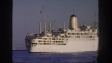 San Diego California (1962): Very High Cruiser Ship Sailing In A Calm And Pacific