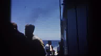 San Diego California (1962): Large Ships On The Ocean While Men View Of Other