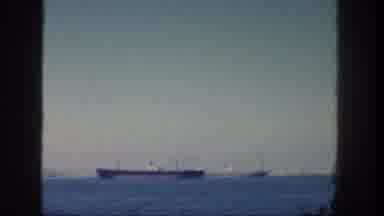 San Diego California (1962): Large Boats Sailing On The Ocean Viewed From Far Away