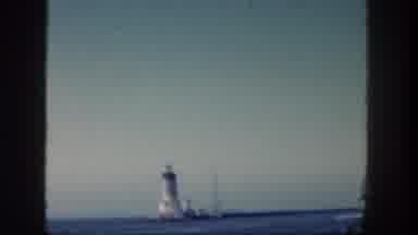 San Diego California (1962): View Of White Tower And Speedboat On A Clear Sunny