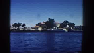 San Diego California (1962): Bay View With Houses On A Stretch And Cranes In The