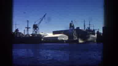 San Diego California (1962): Dock Building Boats With Heavy Cranes