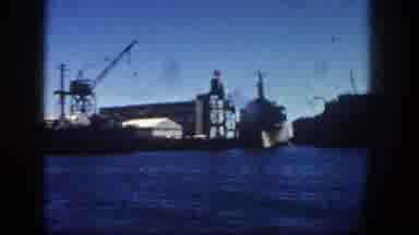 San Diego California (1962): Huge Industrial Ships And Small Boats Sailing Along