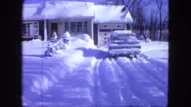 Proctor Minnesota (1963): Cold And Snowy Sunrise Surrounding The Car House And