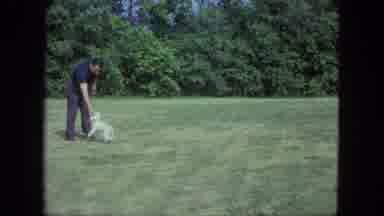 Saint Paul Minnesota (1963): Tiny White Dog With A Man Dressed In Black Playing