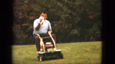Saint Paul Minnesota (1963): Man On Ride On Mower Carried Pupper In One Hand And