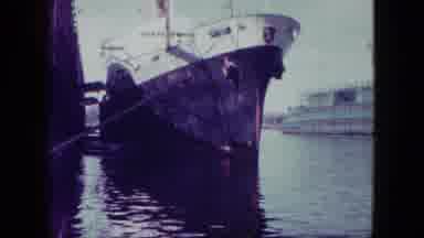 San Diego California (1963): Large Vintage Naval Ship Docked In Port With Black
