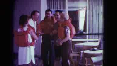 San Diego California (1963): A Group Of 5 People Stand In A Semicircle And Talk To