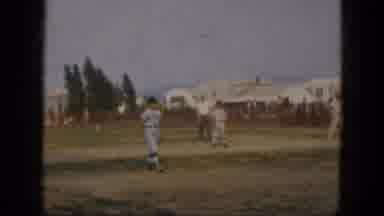 Albany New York (1964): A Child Is Playing In The Garden Cricket On The Ground