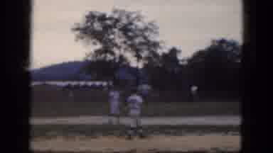 Albany New York (1964): Baseball Players Taking Their Positions At Dusk
