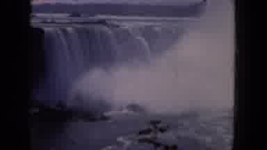 Albany New York (1964): Close Up View Of A Large Waterfall As Water Splashes Up