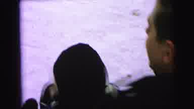 Camden New Jersey (1964): Man And Child Slide Down Snowy Hill On A Sled