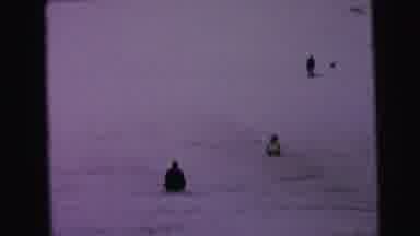 Camden New Jersey (1964): People Sledding Downhill On A Clear Winter Day