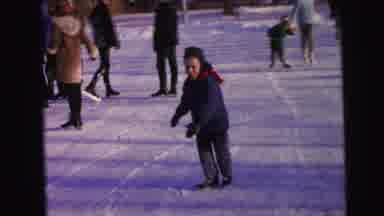 Camden New Jersey (1964): Home Movie Of Son Skating In Snowy Weather Cold Outside