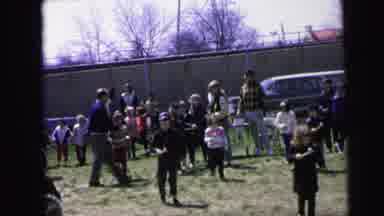 Camden New Jersey (1964): Group Of Young Children Trying To Keep Eggs On Their